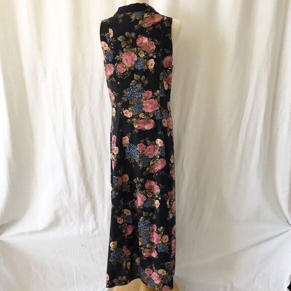 Vintage Chabies floral maxi shirt dress size 7/8 - Picture 8 of 10